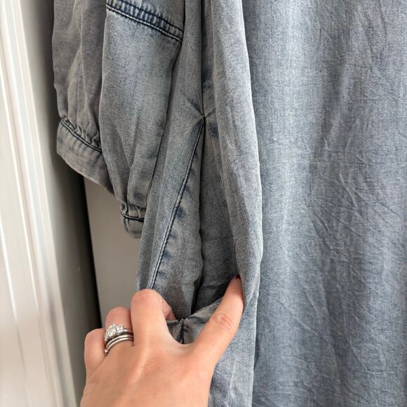 NWT Entro Women’s Sawyer Denim Shirt Dress Sz 1X Chambray Comfy Travel - Picture 7 of 15